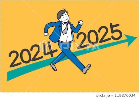 2024年至2025年商人高高興興行走的插圖 2024年至2025年商人高高興興行走的插圖 119870034