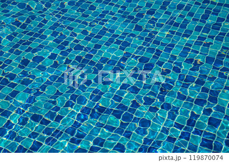 Blue water. Background. Rest in the pool. Pure water. Waves. Blue background. Blue water. Background. Rest in the pool. Pure water. Waves. Blue background. 119870074