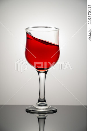 Red wine swirling into glass 119870112