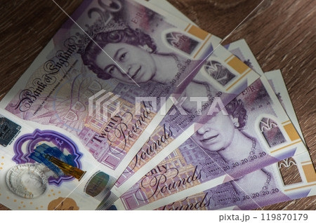 Closeup of english pounds banknotes 3 Closeup of english pounds banknotes 3 119870179