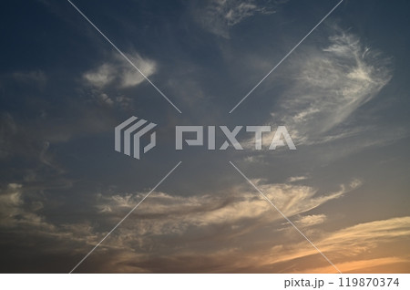 Beautiful vacation picture with blue sky, orange sunset and blue mediterranean sea 1 Beautiful vacation picture with blue sky, orange sunset and blue mediterranean sea 1 119870374