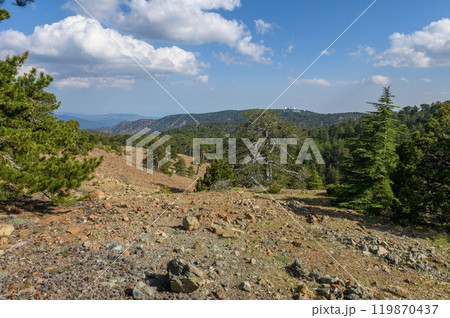 Stunning Cyprus island landscape view from top of the mountain 119870437