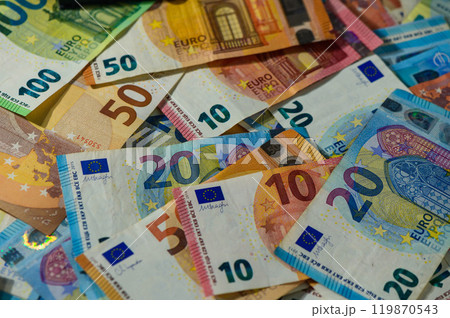 Finance background of different euro bills. European money 1 Finance background of different euro bills. European money 1 119870543
