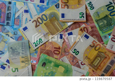 euro banknote set cash money - EU currency 2 euro banknote set cash money - EU currency 2 119870587