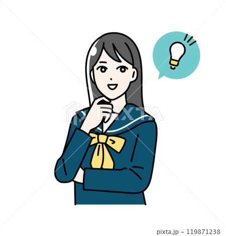 ひらめいた制服を着た学生のイラスト 119871238
