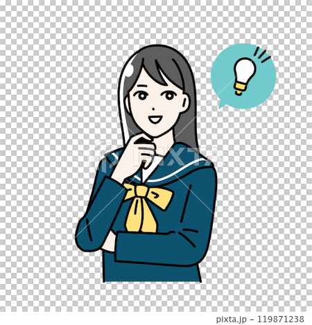 ひらめいた制服を着た学生のイラスト 119871238