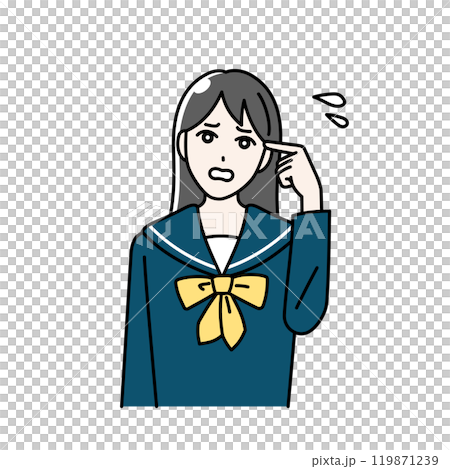 Illustration of a worried student in uniform Illustration of a worried student in uniform 119871239