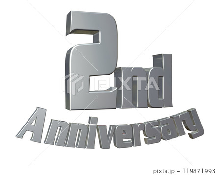 3DCG文字「2nd Anniversary/2周年」シルバー,銀 3DCG文字「2nd Anniversary/2周年」シルバー,銀 119871993