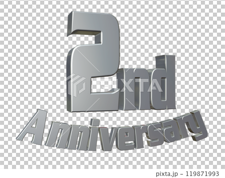 3DCG文字「2nd Anniversary/2周年」シルバー,銀 3DCG文字「2nd Anniversary/2周年」シルバー,銀 119871993