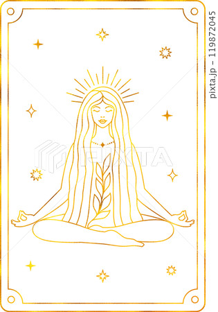 Tarot card temperance. The major arcana of a deck of cards. 119872045