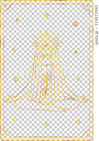 Tarot card temperance. The major arcana of a deck of cards. 119872045