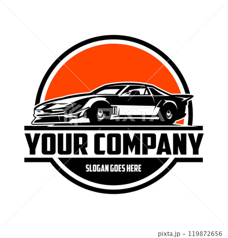 Old Chevy Kitt knight rider isolated side view white background. best for logos, badges, emblems, icons, available in eps 10. 119872656