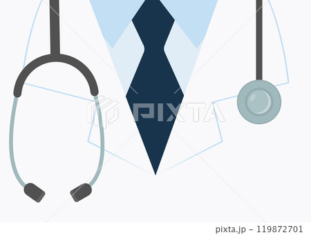 Doctor in a white coat with stethoscope. Flat vector medical illustration. 119872701