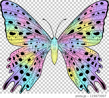 Colorful butterfly with digital watercolor effect. Colorful butterfly with digital watercolor effect. 119873007