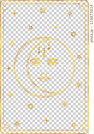 Tarot card moon. The major arcana of a deck of  tarot cards. 119873014