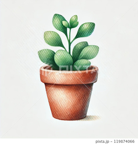 シンプルな植木鉢のイラスト 119874066