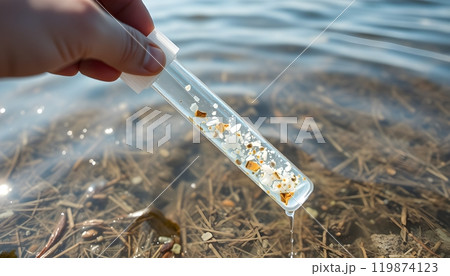 Microplastics Sample in Test Tube Microplastics Sample in Test Tube 119874123