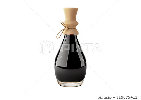 Bottle of dark soy sauce isolated on white transparent background. Bottle of dark soy sauce isolated on white transparent background. 119875412