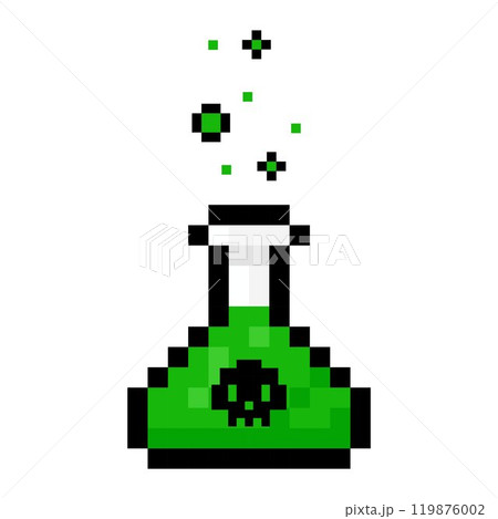 Pixel Art Green Poison Potion, Retro Gaming Style Pixel Art Green Poison Potion, Retro Gaming Style 119876002