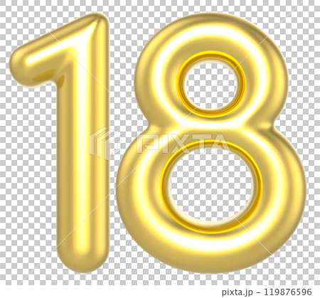 Number Gold Render Number Gold Render 119876596