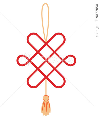 Chinese tassels. Red ropes woven into knots used for Chinese New Year decorations. Vector Illustration. Chinese tassels. Red ropes woven into knots used for Chinese New Year decorations. Vector Illustration. 119877658