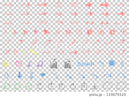 Simple hand-drawn watercolor arrow set Simple hand-drawn watercolor arrow set 119879320