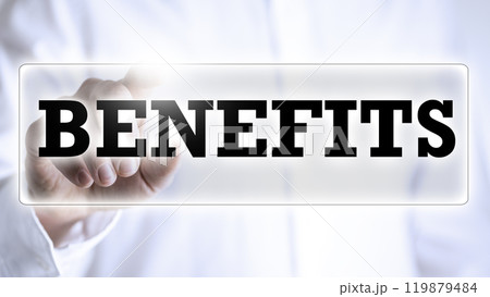 Benefits in text on a virtual screen 119879484