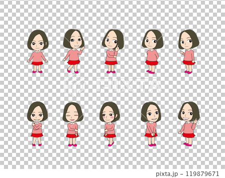 Girl character with various expressions_1 Girl character with various expressions_1 119879671