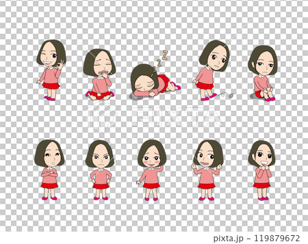 Girl character with various expressions_2 Girl character with various expressions_2 119879672