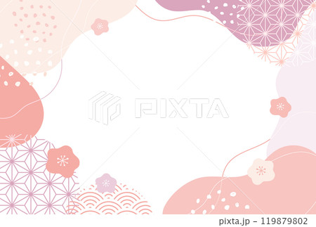 かわいい 年賀状 和 モダン ピンク 紫 背景 ハガキ かわいい 年賀状 和 モダン ピンク 紫 背景 ハガキ 119879802