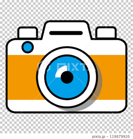 簡單而平坦的白色背景相機插圖 119879920