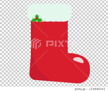 クリスマスブーツ。赤い長靴。ベクターイラスト	 119880341