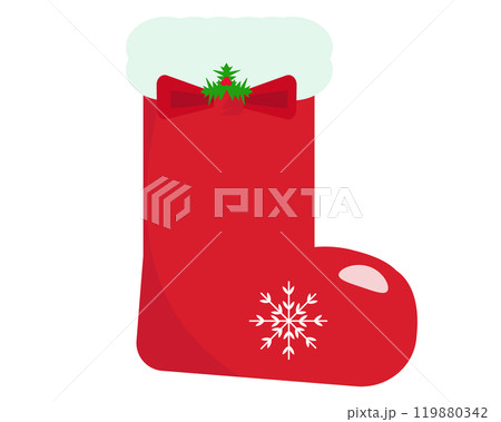 クリスマスブーツ。赤い長靴。ベクターイラスト	 119880342