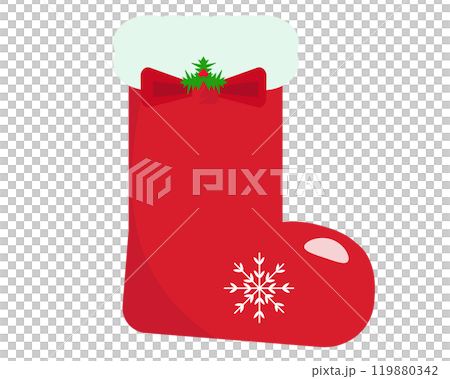 クリスマスブーツ。赤い長靴。ベクターイラスト	 119880342