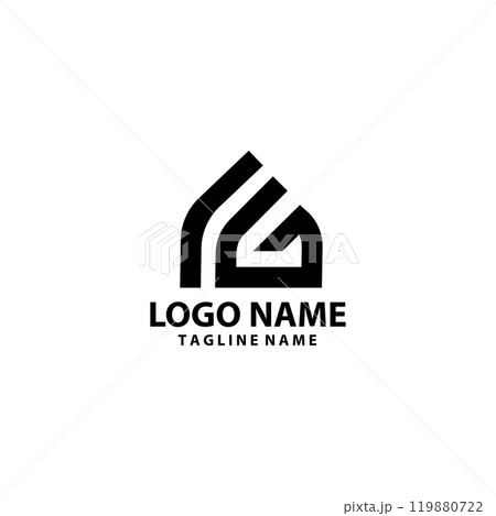 initial FG home logo design vector 119880722