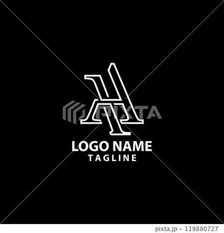 initial letter AH monogram line logo design vector initial letter AH monogram line logo design vector 119880727