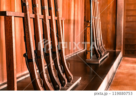 日本の部屋に展示されている火縄銃, 日本の部屋に展示されている火縄銃, 119880753