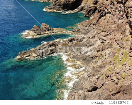 Picturesque landscape of the ocean coast. Rocks near Canical on the island 119880762