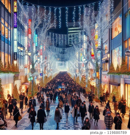 イルミネーションに輝く街並み 119880789