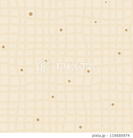 Checkered seamless pattern with dots . Nursery endless background. Doodle graphic repeat cover. Surface pattern design geometric motif. Vector hand drawn flat illustration. 119880974
