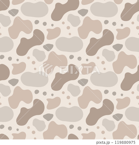 Abstract liquid shapes seamless pattern. Calm nature rhythm endless background. Vector hand drawn flat illustration. 119880975