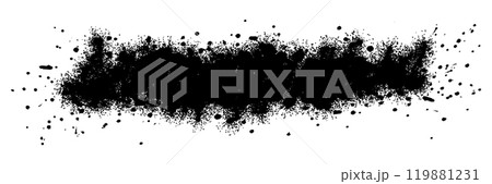 Black ink stencil spray with paint drip isolated on white background Black ink stencil spray with paint drip isolated on white background 119881231
