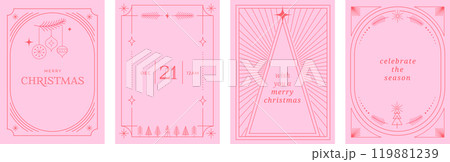 Christmas Art deco frames, Merry Christmas, invitations set. Collection of linear vector frames Christmas Art deco frames, Merry Christmas, invitations set. Collection of linear vector frames 119881239