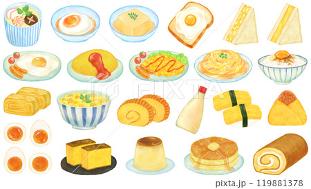卵料理のイラストセット エッグ 119881378
