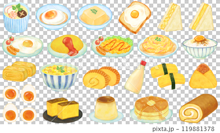 Egg dish illustration set Egg 119881378