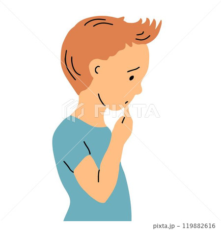 Little boy on white background 119882616