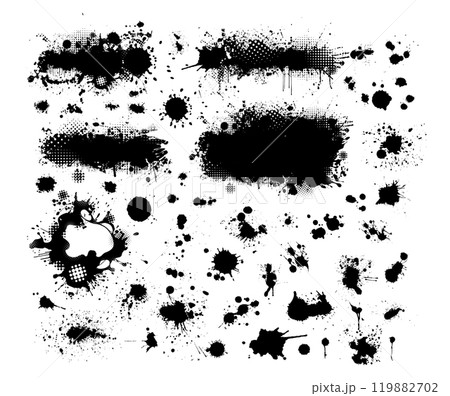 Splatter Paint Texture . Black Spray Blot of Ink. Place illustration Over any Object to Create Grungy Effect . hand drawn. Not AI, Vector Splatter Paint Texture . Black Spray Blot of Ink. Place illustration Over any Object to Create Grungy Effect . hand drawn. Not AI, Vector 119882702