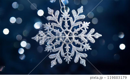 雪の結晶、青い背景 雪の結晶、青い背景 119883179