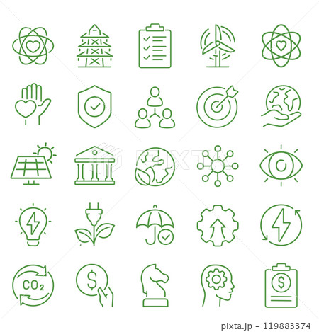 Co2 icons Pixel perfect. Alternative Energy, Eco Friendly and Ecology related line icon set  119883374