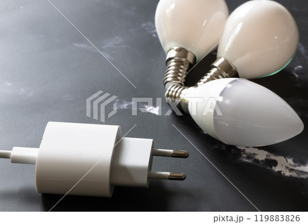 Set of Light bulbs, energy saving lamp. The concept of saving energy. 119883826